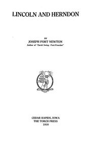Front cover of Lincoln and Herndon by Joseph Fort Newton