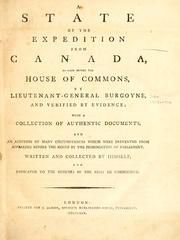 Front cover of A state of the expedition from Canada by John Burgoyne