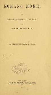 Cover of Romano more, or, Ye old Pilgrims to ye new by Jeremiah Eames Rankin