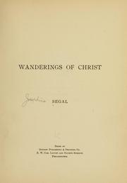Front cover of Wanderings of Christ by Segal