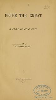 Front cover of Peter the Great by Laurence Sydney Brodribb Irving