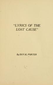 Front cover of "Lyrics of the lost cause" by Duval Porter