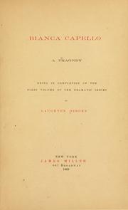 Front cover of Bianca Capello, a tragedy by Laughton Osborn