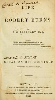 Cover of Life of Robert Burns by John Gibson Lockhart