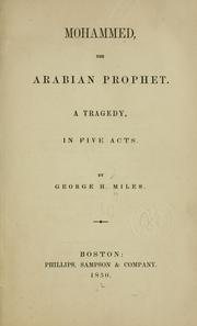 Front cover of Mohammed, the Arabian prophet by George Henry Miles