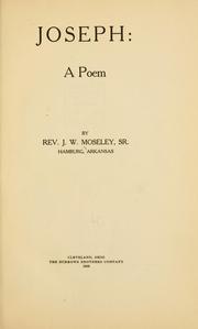 Cover of Joseph by J. W. Moseley