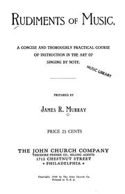 Front cover of Rudiments of music by James R. Murray