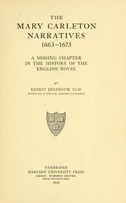 Cover of The Mary Carleton narratives, 1663-1673 by Bernbaum, Ernest