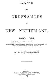Front cover of Laws and ordinances of New Netherland, 1638-1674 by New York (State)