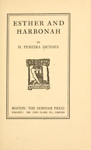 Cover of Esther and Harbonah by H. Pereira Mendes