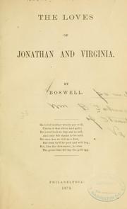 Front cover of The loves of Jonathan and Virginia by William B. Johnson