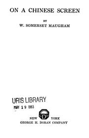 Front cover of On a Chinese screen by William Somerset Maugham