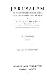 Cover of Jerusalem by Sir George Adam Smith