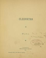 Cover of Cleopatra by Julia Clinton Jones