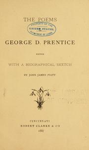 Cover of The poems of George D. Prentice by George D. Prentice
