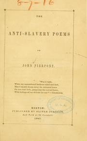 Front cover of The anti-slavery poems of John Pierpont by Pierpont, John
