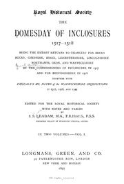 Front cover of The domesday of inclosures, 1517-1518 by Great Britain. Commissioners of Inclosures, 1517-1518.
