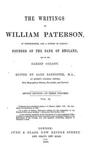 Front cover of The writings of William Paterson ... by William Paterson 