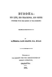Front cover of Buddha: his life, his teachings, his order by Manmatha Nath Dutt