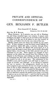 Cover of Private and official correspondence of Gen. Benjamin F. Butler by Butler, Benjamin F.