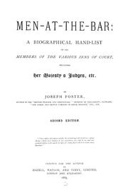 Front cover of Men-at-the-bar by Joseph Foster