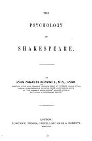 Cover of The psychology of Shakespeare by John Charles Bucknill, Sir