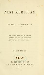 Cover of Past meridian by Lydia H. Sigourney