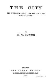 Front cover of The city by Hans Christian Sonne