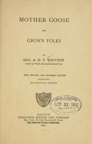 Front cover of Mother Goose for grown folks by Adeline Dutton Train Whitney
