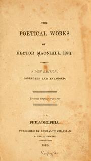 Front cover of The poetical works of Hector Macneill, esq by Hector Macneill