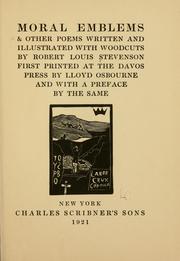 Front cover of Moral emblems & other poems written and illustrated with woodcuts by Robert Louis Stevenson