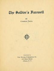 Front cover of The soldier's farewell by Charles Paull