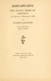 Front cover of The penny piper of Saranac by Stephen Chalmers
