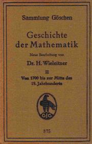 Cover of Geschichte der Mathematik II by Heinrich Wieleitner