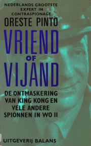 Front cover of Vriend of Vijand by Pinto, Oreste