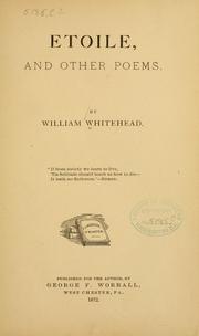 Front cover of Etoile, and other poems by Whitehead, William