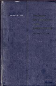 Cover of The Origins and Development of the English language by Thomas Pyles