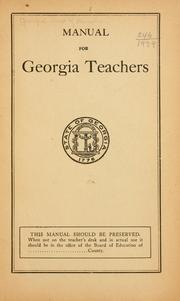Front cover of Manual for Georgia teachers .. by Georgia. Dept. of Education.