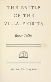 Front cover of The Battle of Villa Fiorita by Rumer Godden