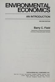 Cover of Environmental economics by Barry C. Field