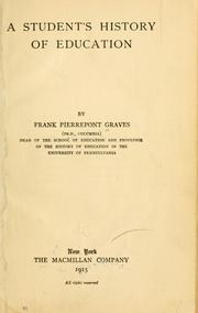 Cover of A student's history of education by Graves, Frank Pierrepont