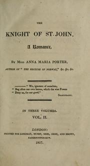 Front cover of The knight of St. John by Anna Maria Porter