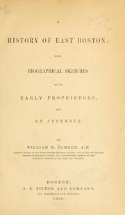 Front cover of A history of East Boston by William H. Sumner