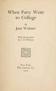 Front cover of When Patty Went to College by Jean Webster