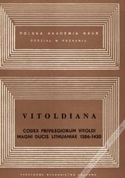 Cover of Vitoldiana by Jerzy Ochmański