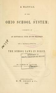 Front cover of A manual of the Ohio school system by Taylor, James W.