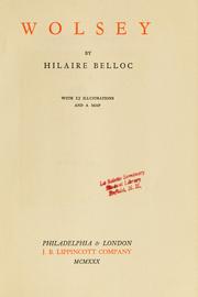 Cover of Wolsey by Hilaire Belloc