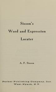 Front cover of Sisson's word and expression locater by A. F. Sisson