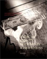 Front cover of Financial markets, instruments, and institutions by Anthony M. Santomero