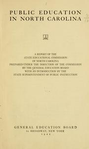 Cover of Public education in North Carolina by General Education Board.
